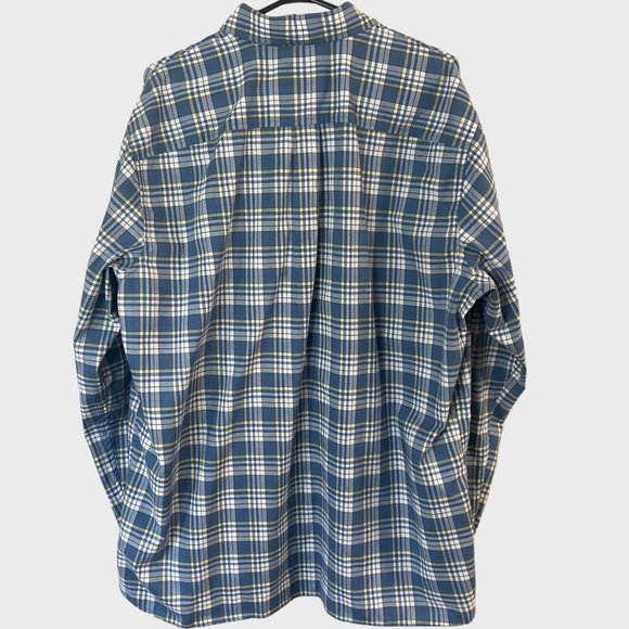 L.L. Bean Traditional Fit Plaid Shirt Mens Size XLT Blue Long-Sleeve Button Down - Picture 3 of 13